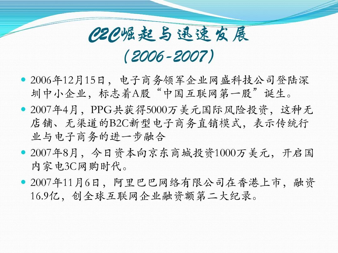 电子商务发展历程PPT